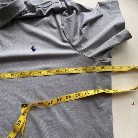 Ralph Lauren Performance Polo Shirt 2XL XXL Gray Pony Performance Outdoors Golf - Picture 12 of 14